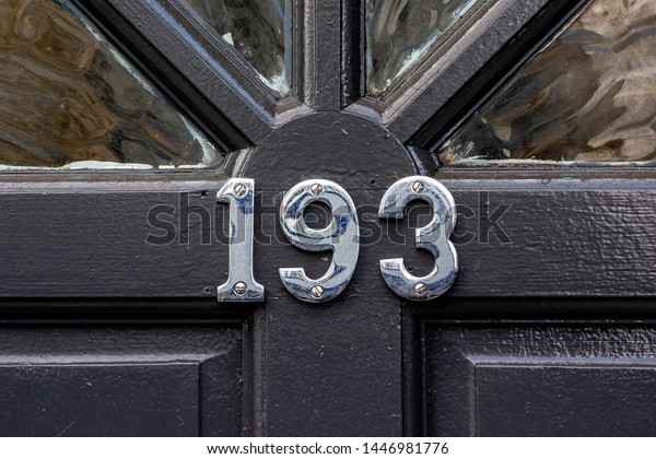 Shiny House Number 193 On Black Stock Photo Edit Now 1446981776