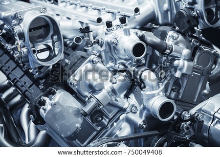 Similar – Truck Engine Motor Components In Car Service Inspection