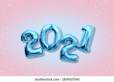 Shiny numbers 2021 2021, happy new year concept Flat Lay Pastel shades. - Shutterstock ID 1839507043