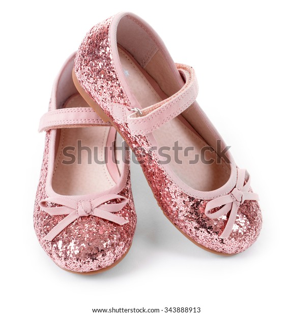 Shiny Pink Girls Shoes Isolated On Stock Photo (Edit Now) 343888913