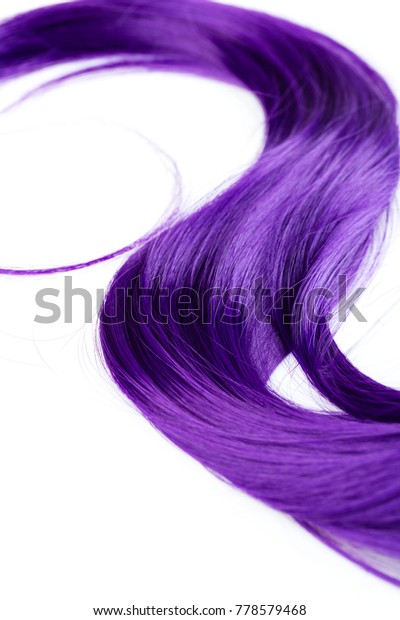 Shiny Purple Dyed Hair Curl On Stock Photo Edit Now 778579468