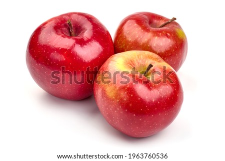 Shiny Red ripe apples, isolated on white background. High resolution image