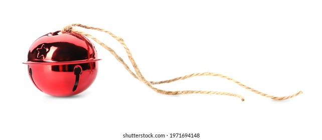 Shiny Red Sleigh Bell Isolated On White