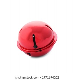 Shiny Red Sleigh Bell Isolated On White