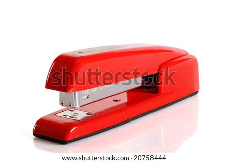 Shiny Red stapler with clipping path