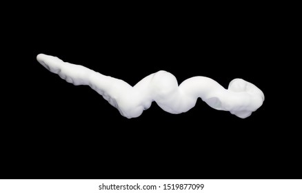 Shiny Shaving Foam Line On Black Background