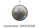 Shiny silver disco ball isolated on white