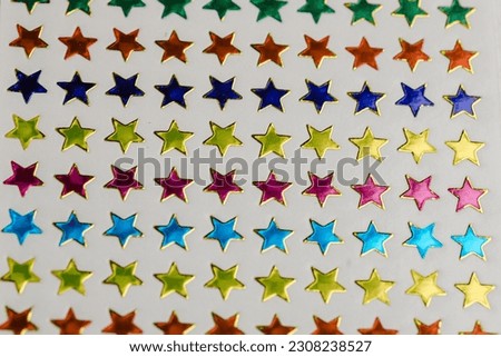 Shiny Star Stickers on White
