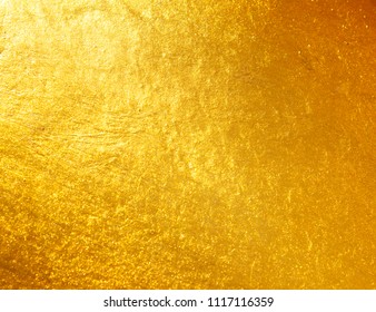 Shiny yellow leaf gold foil texture background - Shutterstock ID 1117116359