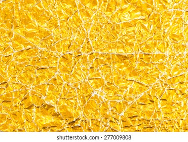 Shiny yellow leaf gold foil texture background - Shutterstock ID 277009808