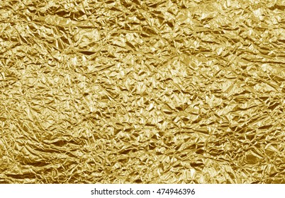 Gold Metallic Crumpled Paper Texture Background Stock Photo 16224814 ...