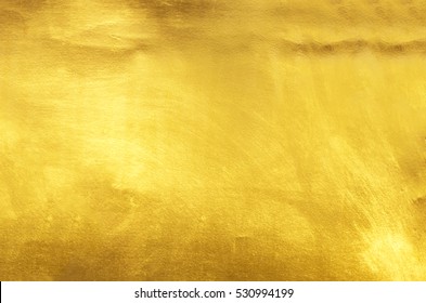 Shiny Yellow Leaf Gold Foil Texture Background