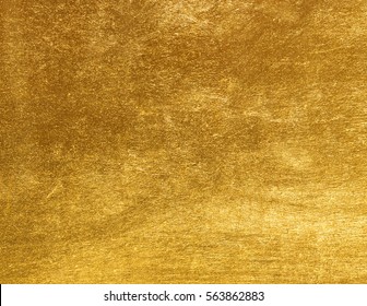 Shiny Yellow Leaf Gold Foil Texture Background