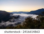 Shioritoge Pass before sunrise
Clouds flowing down and over the mountains
View of Niigata Prefecture, Japan