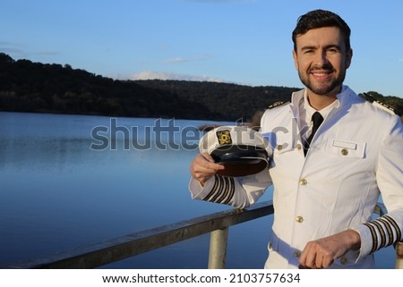 Ship captain with elegant uniform