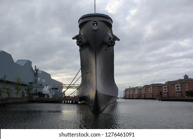 Ship Docked In Water At Nauticus