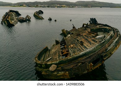 Ship Graveyard In Teriberka Bay