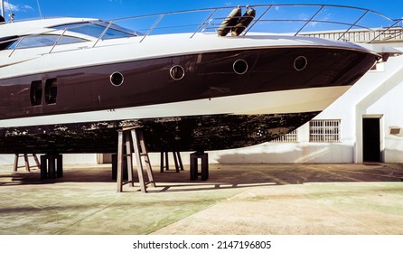 Ship Keel In Dry Dock For Repairs