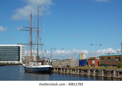 Ship At Leith Docks In Edinburgh