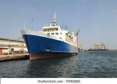 Ship In The Port Of Dakar