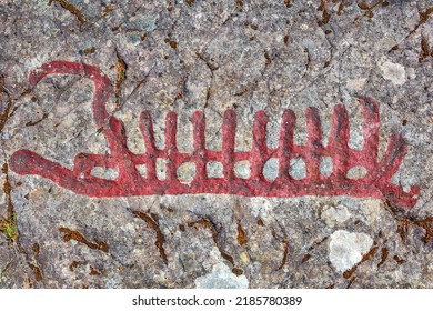 Ship Rock Carving On A Cliff