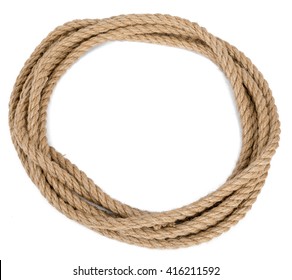 Ship Rope Isolated On White Background, Closeup