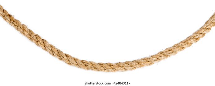 Ship Rope Isolated On White Background, Closeup