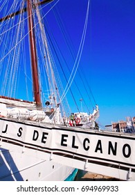 Ship School Juan Sebastian De Elcano In Cadiz Capital, Andalusia. Spain