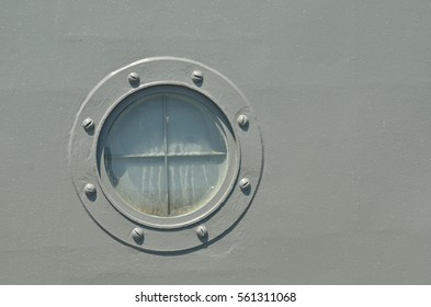 ship or submarine window steampunk metal background - Shutterstock ID 561311068