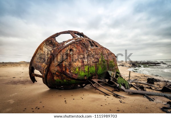 Ship Wreck along the Skeleton Coast in Western\
Namibia taken in January\
2018