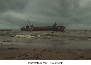 Ship Wreck Delfi Off The Coast Of Odessa