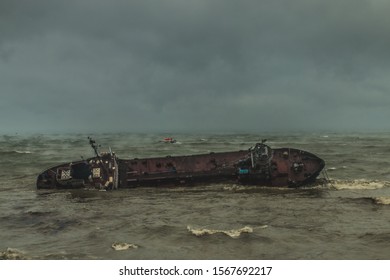 Ship Wreck Delfi Off The Coast Of Odessa