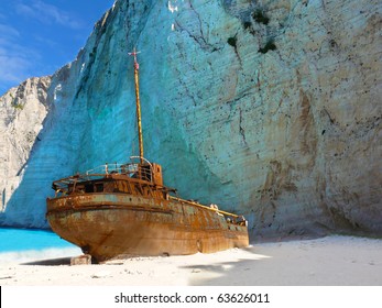 Ship Wreck On Navagio Beach, Zakynthos