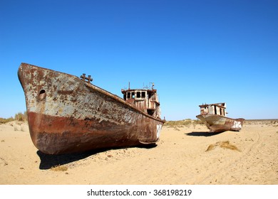 Ship Wrecks In The Aral Sea