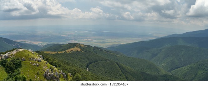Shipka Pass - a scenic mountain pass through the Balkan Mountains in Bulgaria. Panoramic view. - Shutterstock ID 1531354187