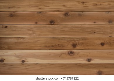 Shiplap Pine Wood Boards Background With Natural Finish From Top, Looking Down View.  Horizontal That Can Be Used Vertical With Blank Room Or Space For Copy, Text, Or Your Words Or Design