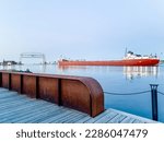 Shipping barge in Duluth, MN