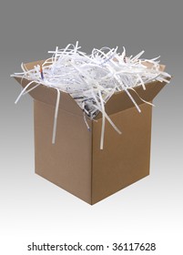 Shipping Box Full Of Shredded Packing Paper