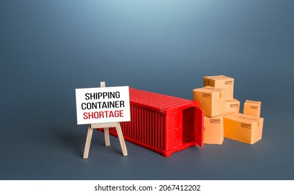 Shipping Container Shortage. Lack Of Global Transport System Capacity. High Prices For Transportation Of Goods. Consequences Of Economic Slowdown. Logistic Crisis. World Trade Imbalance.