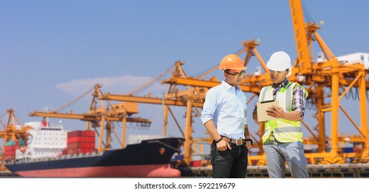 Shipping Containers On Cargo Ship Engineer.