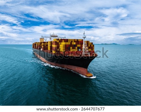 shipping logistic cargo container ship import export goods and distributing products to dealer and consumers across worldwide by container ship business and industry transportation in pacific ocean 