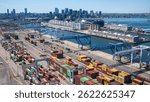 Shipping port with container in Boston MA