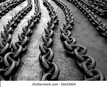 Ships anchor chain on the floor after painting...