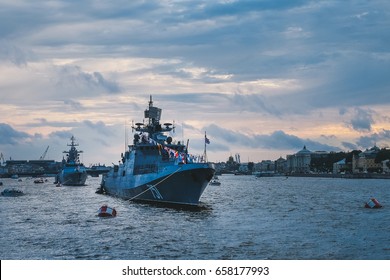 Ships Of The Baltic Fleet, Neva River, Saint Petersburg