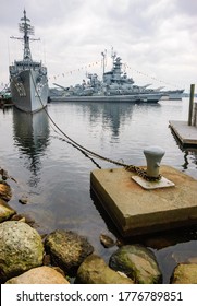 Ships Of Battleship Cove At Massachusetts