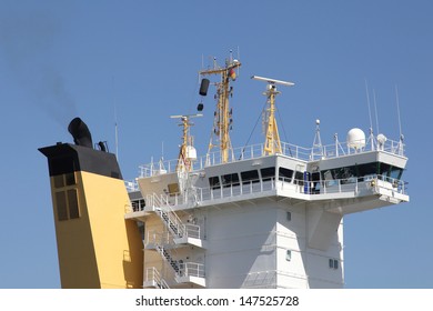 Ship's Bridge Of A Container Ship