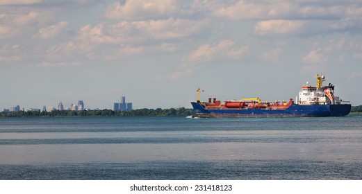 Ships On The Detroit River South End