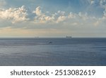 Ships on raid, vicinity of the Island of Seskar, Gulf of Finland, Russia, Baltic Sea, Summer