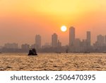 Ships sailing in the sea, Mumbai, India.