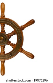 Ships Wheel  Isolated On The White Background